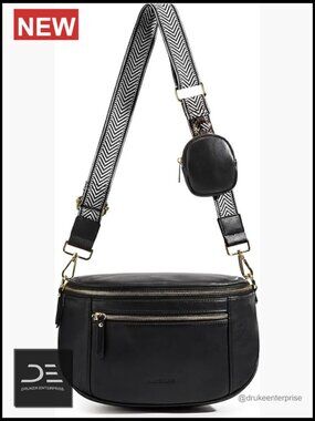 Vegan Leather Crossbody Bag with RFID Blocking, Shoulder Handbag for Travel